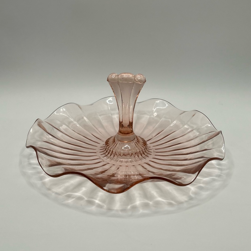 Vintage Anchor Hocking Pink Depression Glass Tidbit Dish